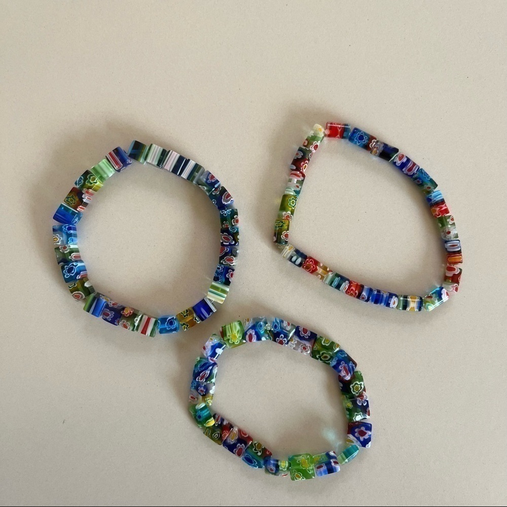 Millefiori Glass Bead Bracelet